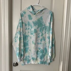 Aerie Tie-Dye Hoodie in Blue and White